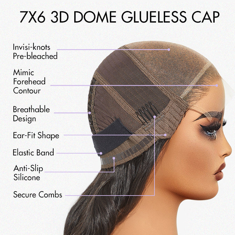 Luvme Hair PartingMax Glueless Wig Ombre Copper Brown Water Wave 7x6 Closure HD Lace Wig - US Only
