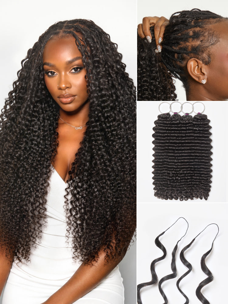 Miracle Knots Colored Crochet Hair Wet and Wavy Ombre | Mix Brown for Boho Braids | Crochet Weaves| Fulani Braids | Twists Pre-Separated Lightweight Full & Soft Pre-Looped Human Hair Extensions Protective Style