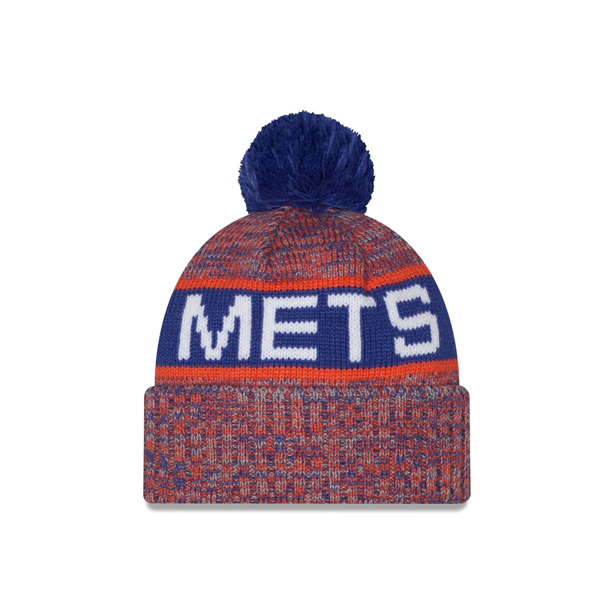 New York Mets Tri Color Pom Knit Hat