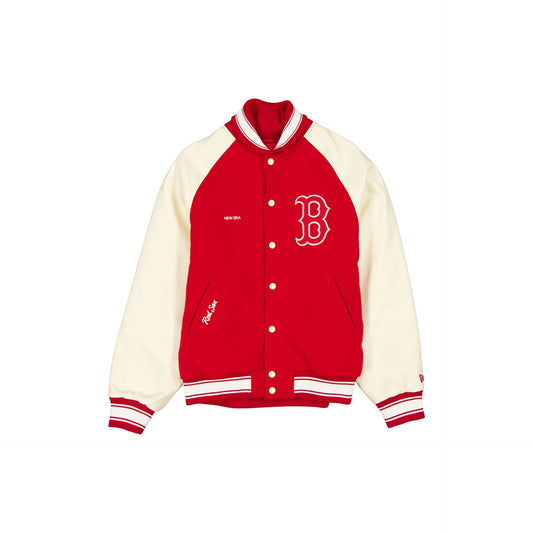 Boston Red Sox Raglan Red Varsity Jacket