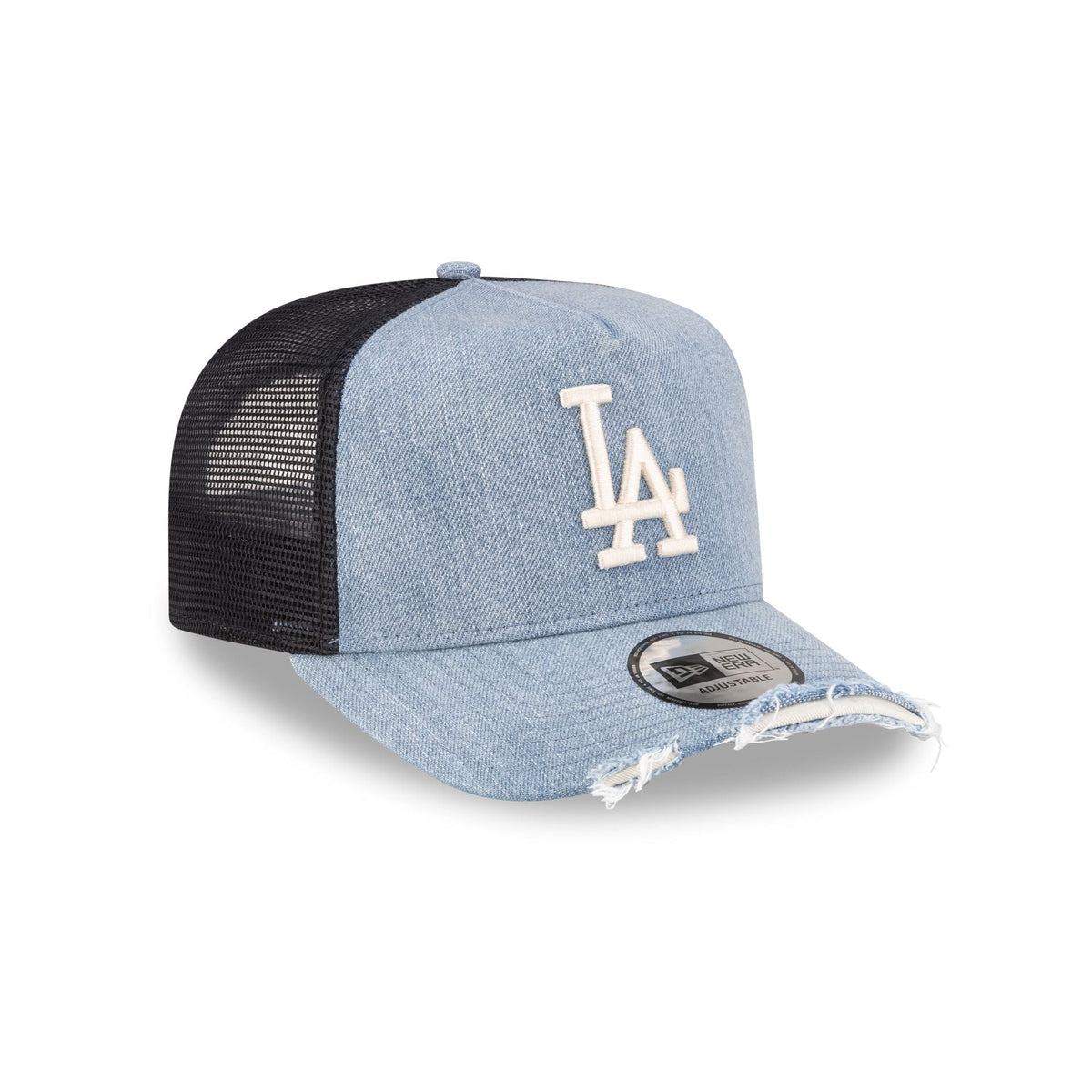 Los Angeles Dodgers Distressed Denim 9FORTY A-Frame Trucker Hat