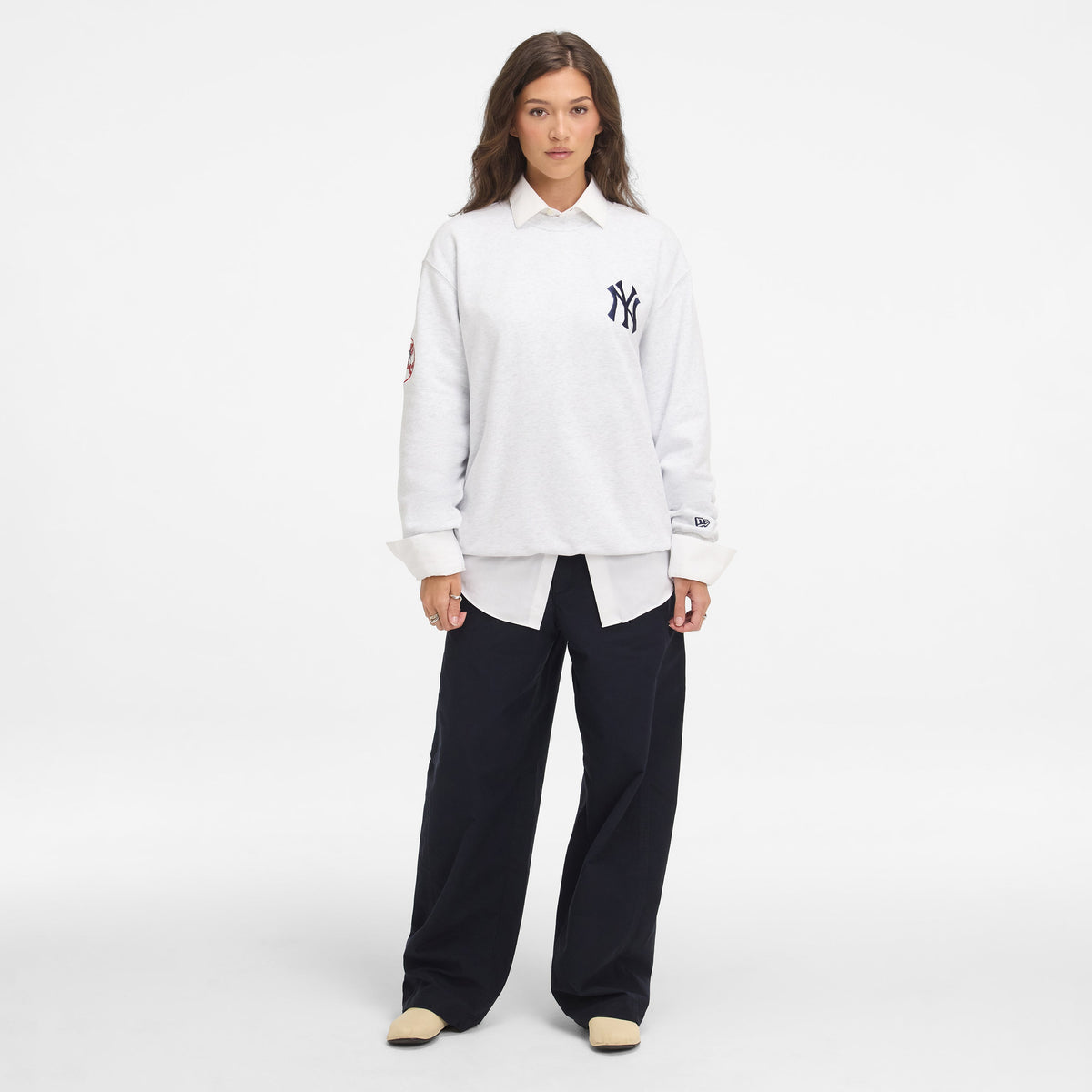 New York Yankees White Crewneck
