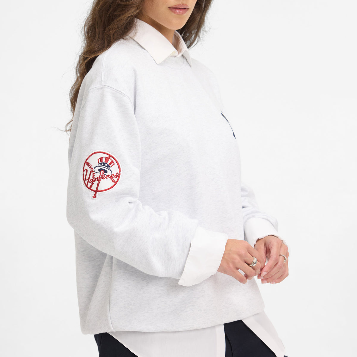 New York Yankees White Crewneck