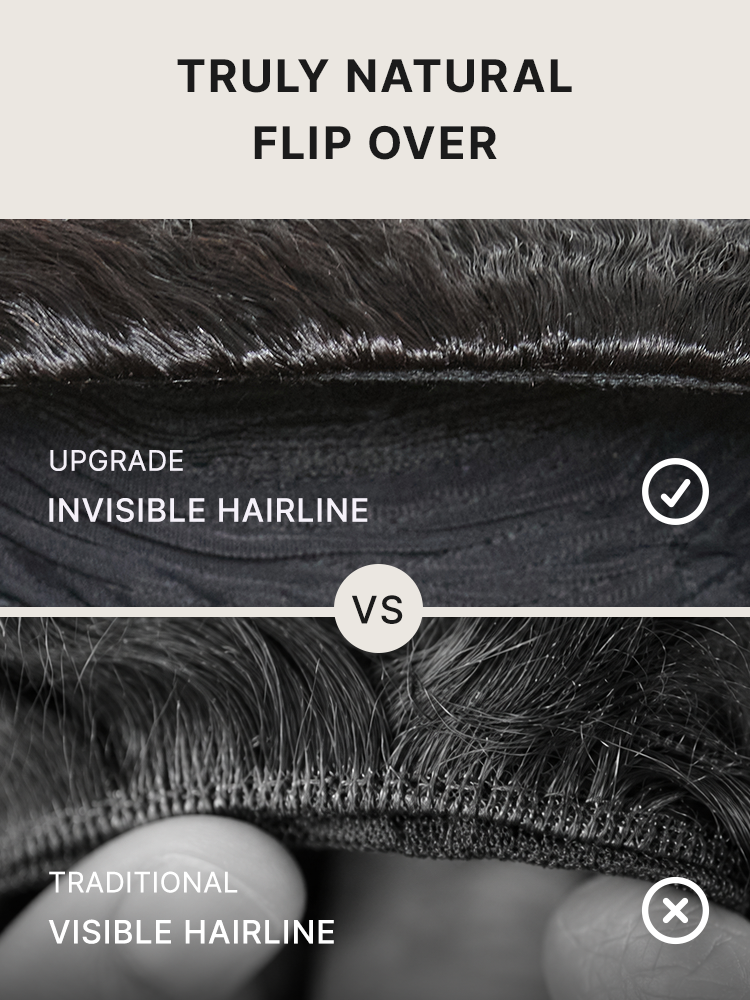 3-In-1 Half Wig 180% Density Kinky Straight Bob Glueless Flexi-Fit Drawstring Wig