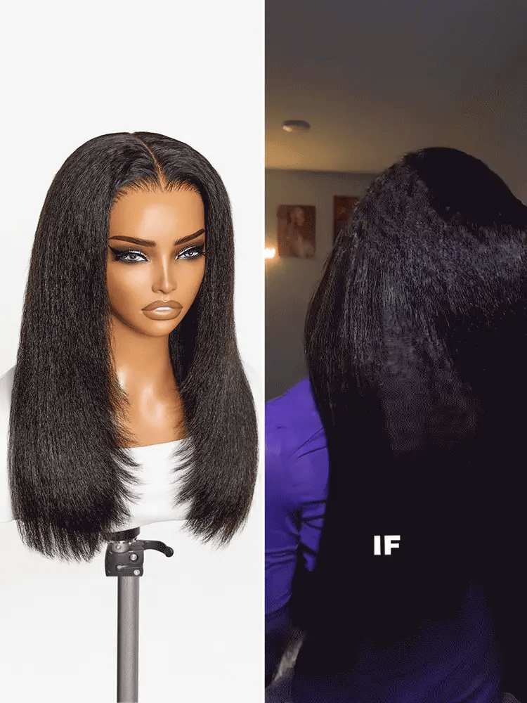 Luvme All-Day Comfort™ Wig 180% / 250% Density Kinky Body Wave / Layered Light Kinky Straight PartingMax Glueless 7x6 Closure HD Lace Wig Pre-Cut Lace