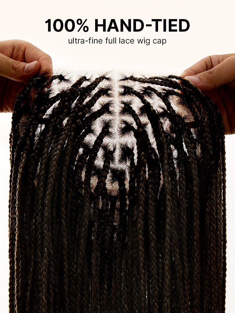 OwnScalp™ Lightweight Salon-Like Braids with a Real Scalp Look Full HD Lace Knotless Box Braided Wig - US Only