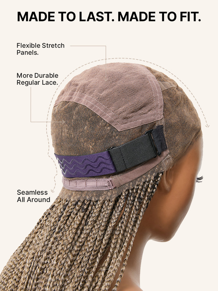 OwnScalp™ Lightweight Salon-Like Braids with a Real Scalp Look Full HD Lace Knotless Box Braided Wig - US Only