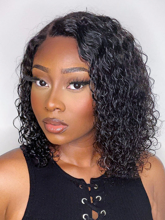 Wet and Wavy 5x5 Closure Pre-Cut Lace Water Wave Wig Glueless Side Part Human Hair Wig
