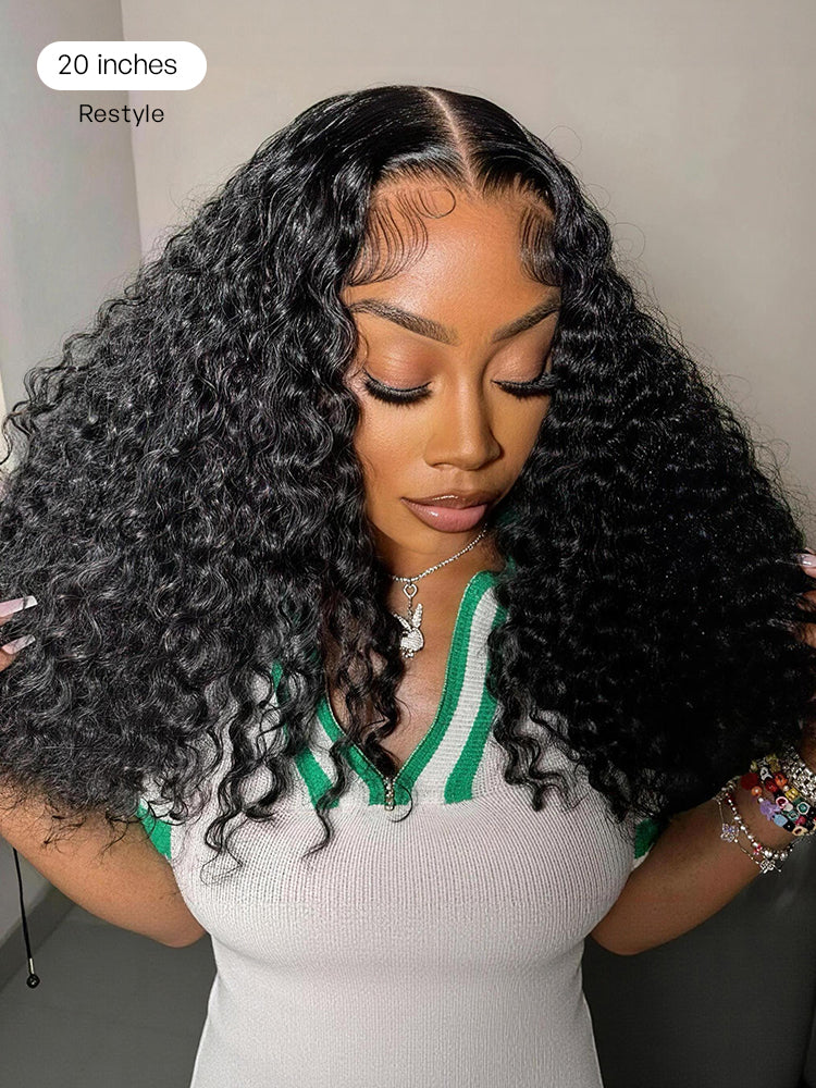Wet and Wavy 5x5 Closure Pre-Cut Lace Water Wave Wig Glueless Side Part Human Hair Wig