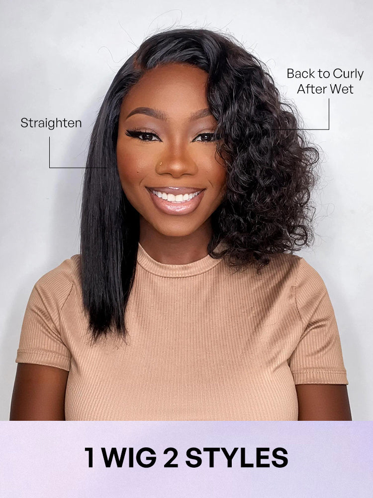 Wet and Wavy 5x5 Closure Pre-Cut Lace Water Wave Wig Glueless Side Part Human Hair Wig