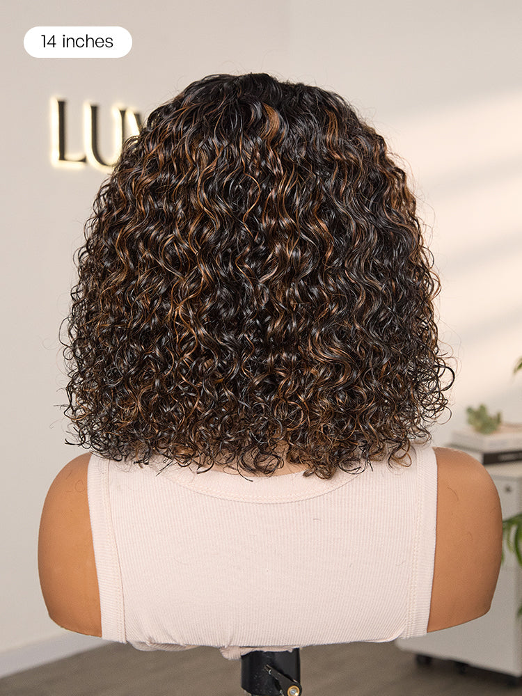Wet and Wavy 5x5 Closure Pre-Cut Lace Water Wave Wig Glueless Side Part Human Hair Wig