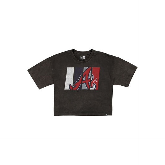 Atlanta Braves Sport Night Black Cropped Women's T-Shirt
