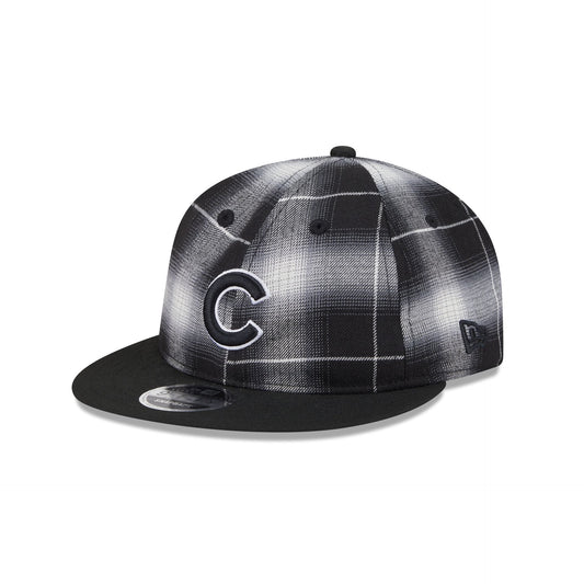 Chicago Cubs Black and White Plaid Retro Crown 9FIFTY Snapback Hat