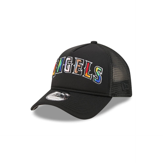 Los Angeles Angels Rainbow Wordmark 9FORTY A-Frame Trucker Hat