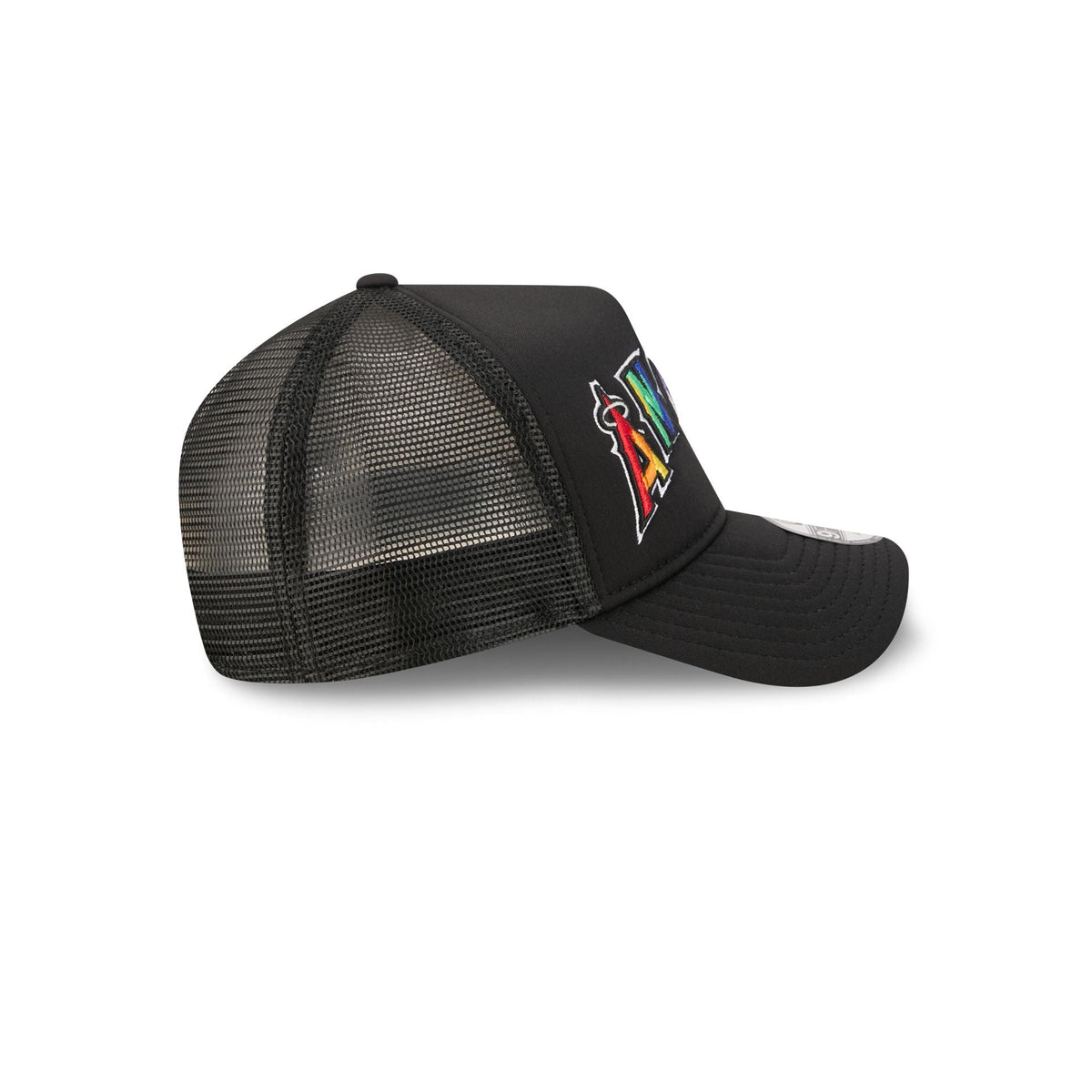 Los Angeles Angels Rainbow Wordmark 9FORTY A-Frame Trucker Hat