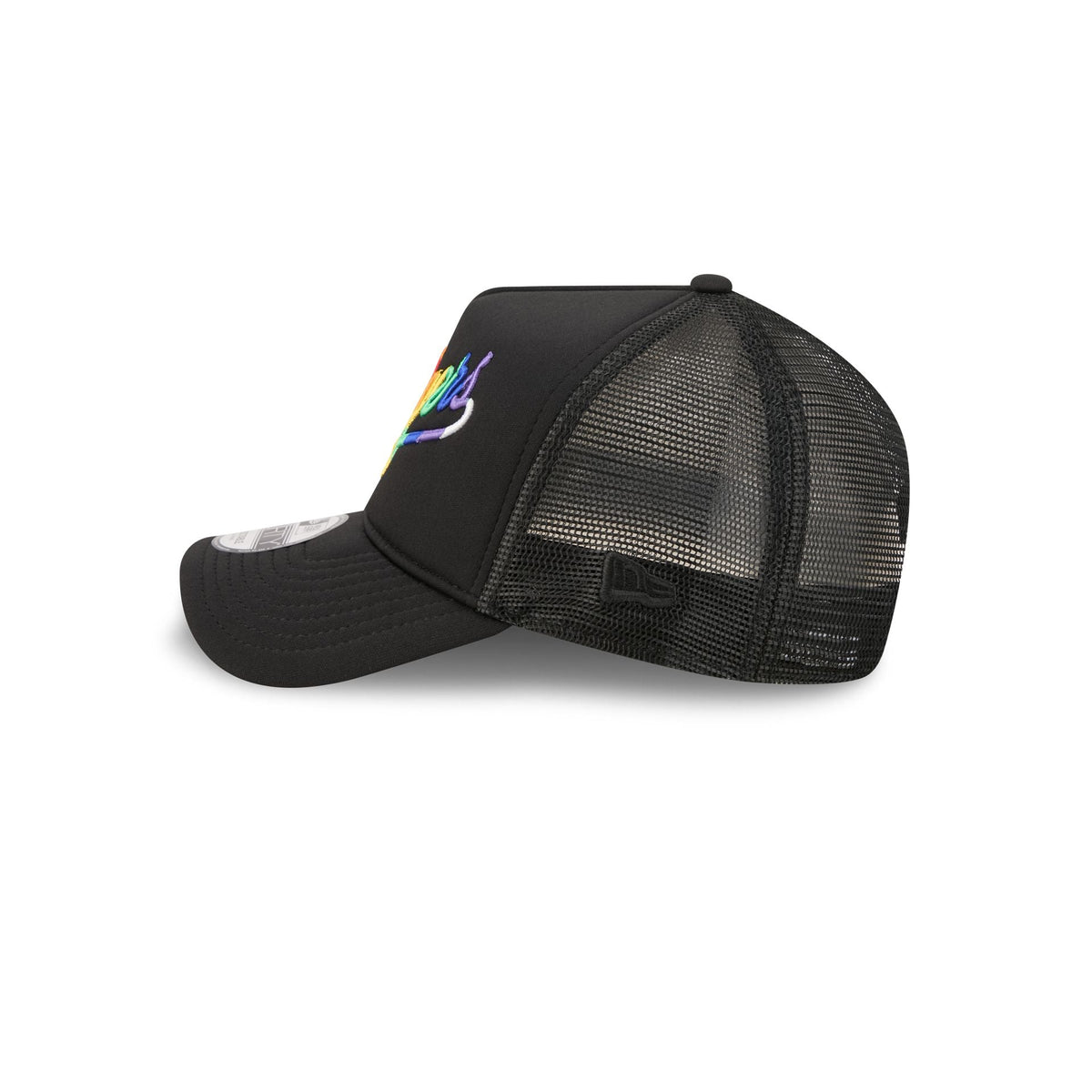 Los Angeles Dodgers Rainbow Wordmark 9FORTY A-Frame Trucker Hat
