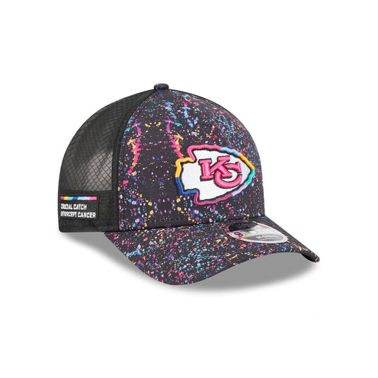 Kansas City Chiefs 2025 Crucial Catch 9FORTY M-Crown A-Frame Trucker Hat