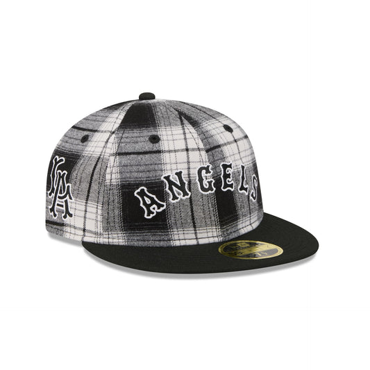 Los Angeles Angels Grunge Plaid Retro Crown 59FIFTY Fitted Hat