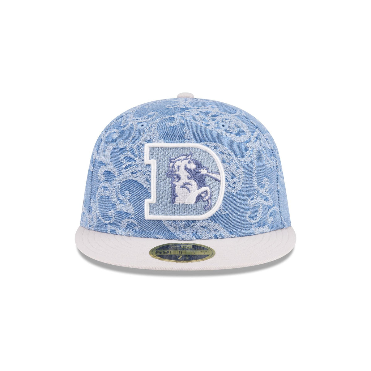Just Caps Jacquard Denim Denver Broncos Retro Crown 59FIFTY Fitted Hat