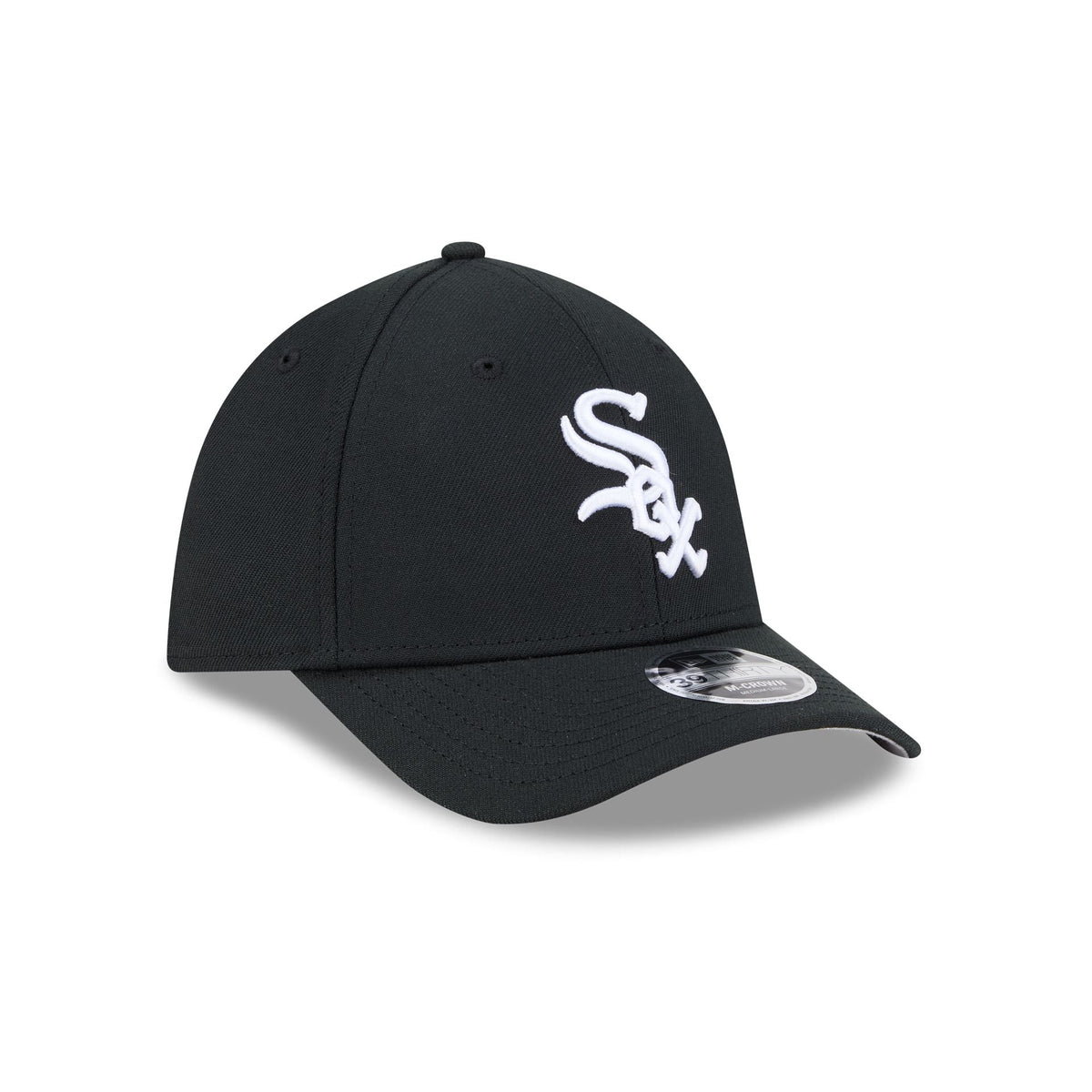 Chicago White Sox Black and White 39THIRTY M-Crown Stretch Fit Hat