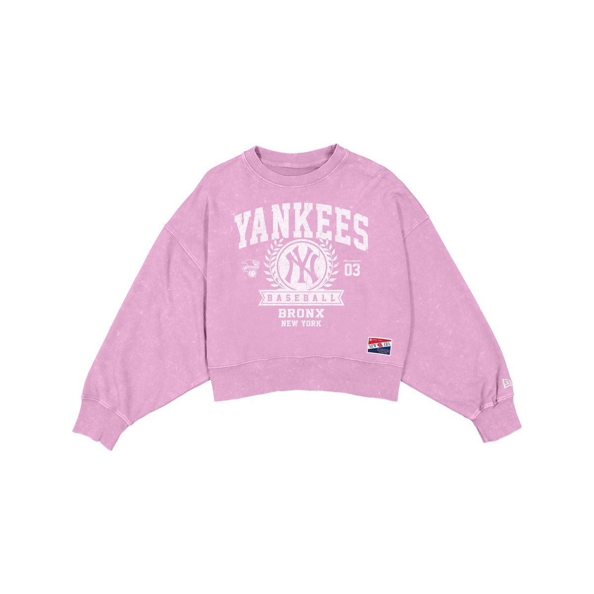 New York Yankees Throwback Women's Boxy Pink Crewneck
