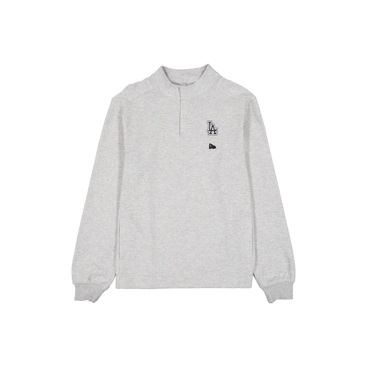Los Angeles Dodgers Logo Essentials Heather Gray Quarter Zip