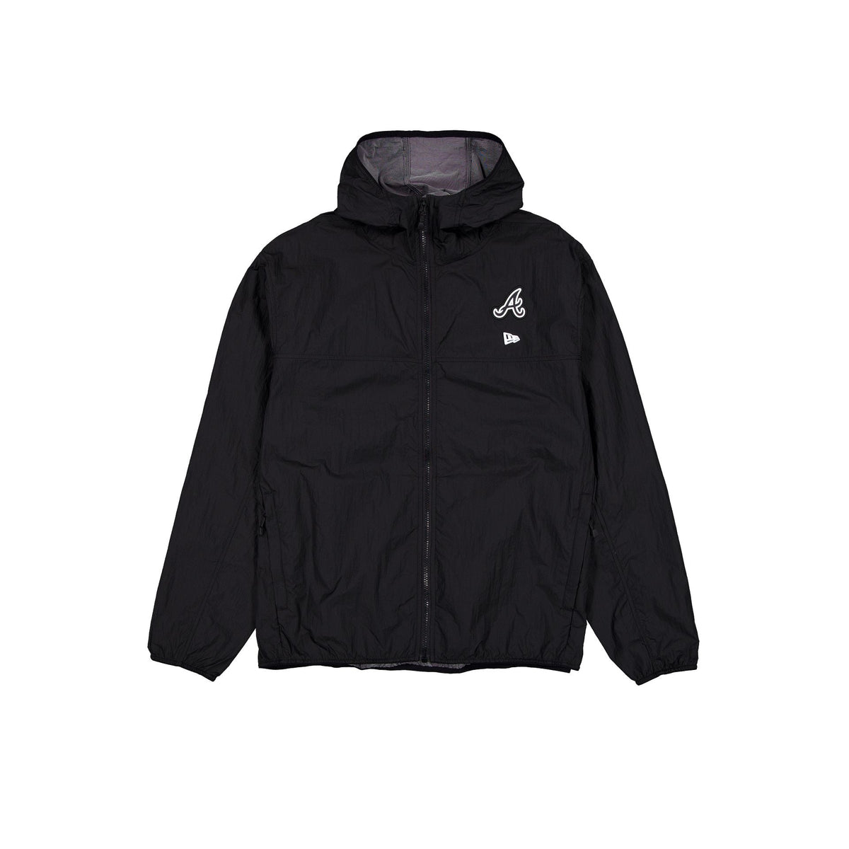 Atlanta Braves Logo Essentials Black Full-Zip Windbreaker