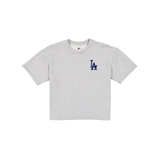 Los Angeles Dodgers Glam Game Women's Cropped Heather Gray T-Shirt