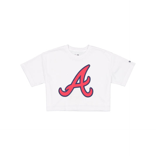Atlanta Braves Summer Women's White Cropped Jersey T-Shirt