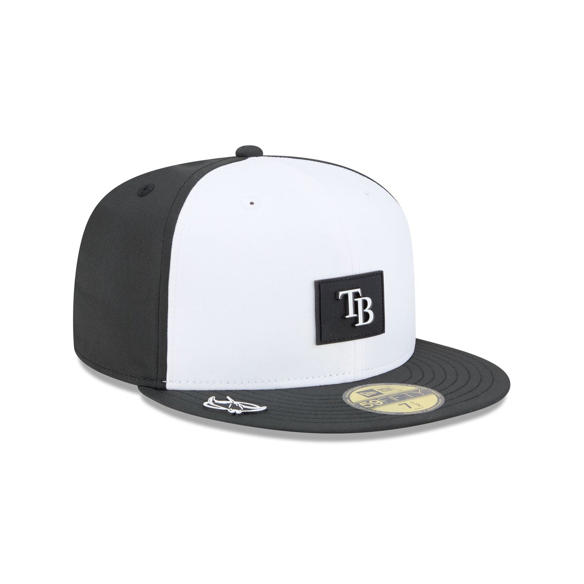Tampa Bay Rays 2026 Clubhouse Black & White 59FIFTY Fitted Hat