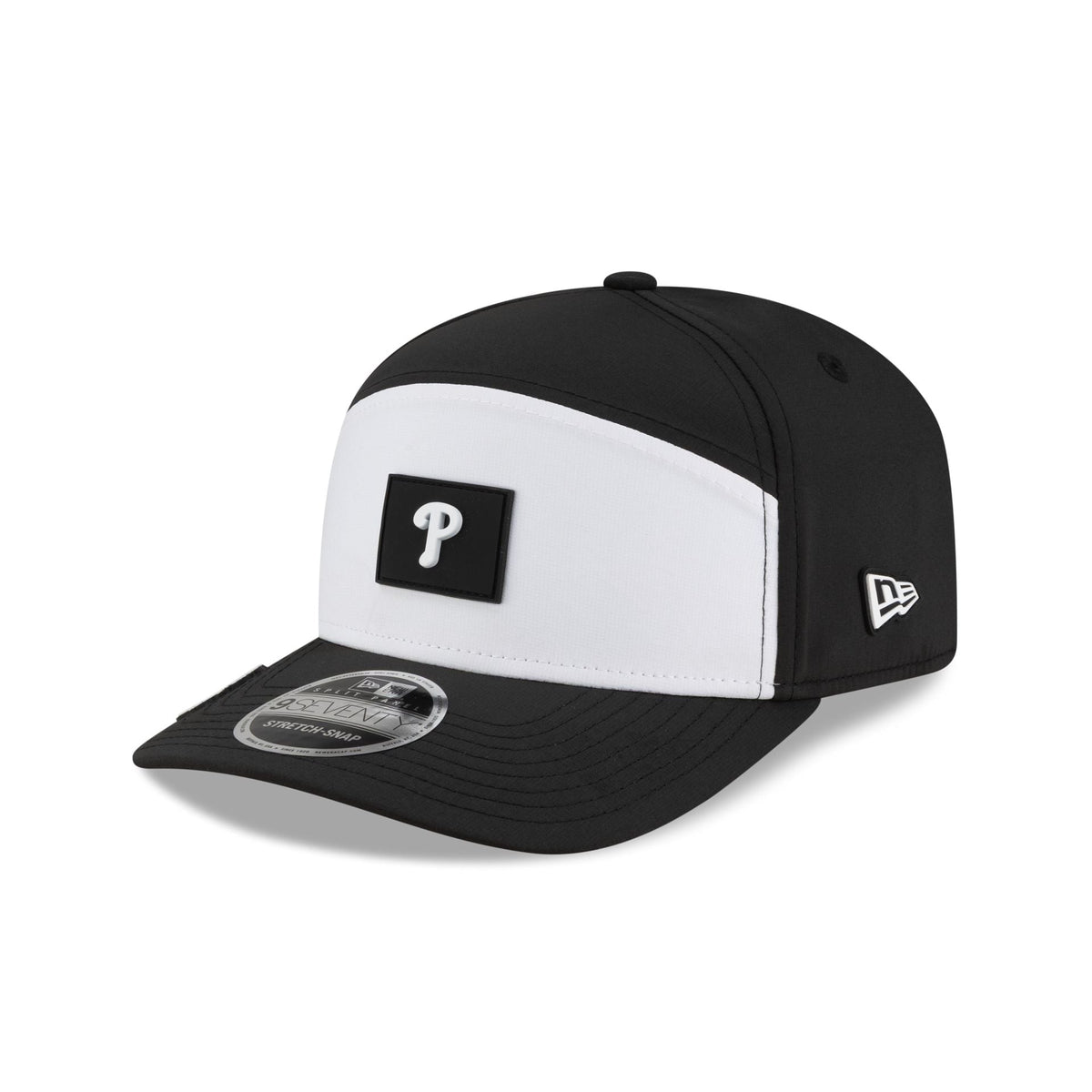 Philadelphia Phillies 2026 Clubhouse Black & White Split Panel 9SEVENTY Stretch-Snap Hat