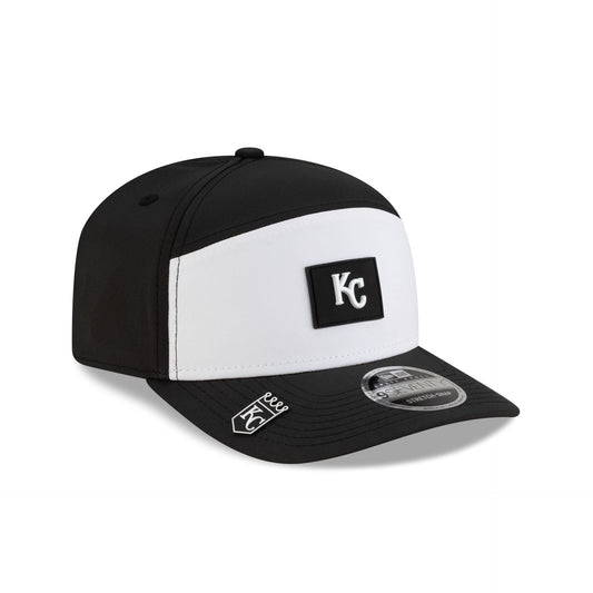 Kansas City Royals 2026 Clubhouse Black & White Split Panel 9SEVENTY Stretch-Snap Hat