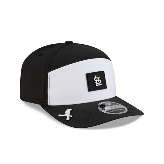 St. Louis Cardinals 2026 Clubhouse Black & White Split Panel 9SEVENTY Stretch-Snap Hat