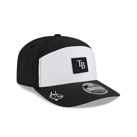 Tampa Bay Rays 2026 Clubhouse Black & White Split Panel 9SEVENTY Stretch-Snap Hat