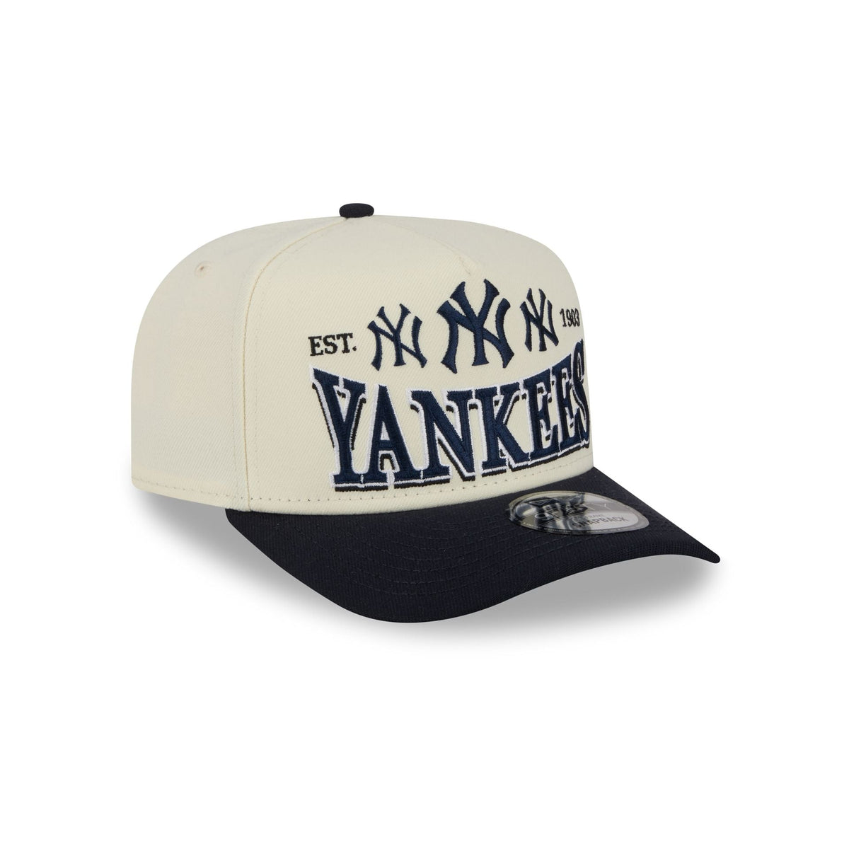 New York Yankees Three Hit Chrome White 9FIFTY A-Frame Snapback Hat