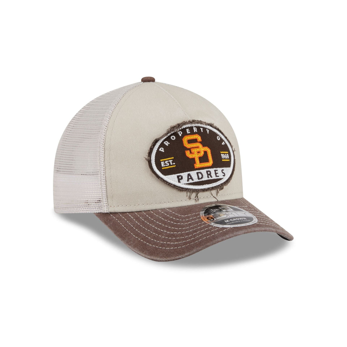 San Diego Padres Frayed 9FORTY M-Crown A-Frame Trucker Hat