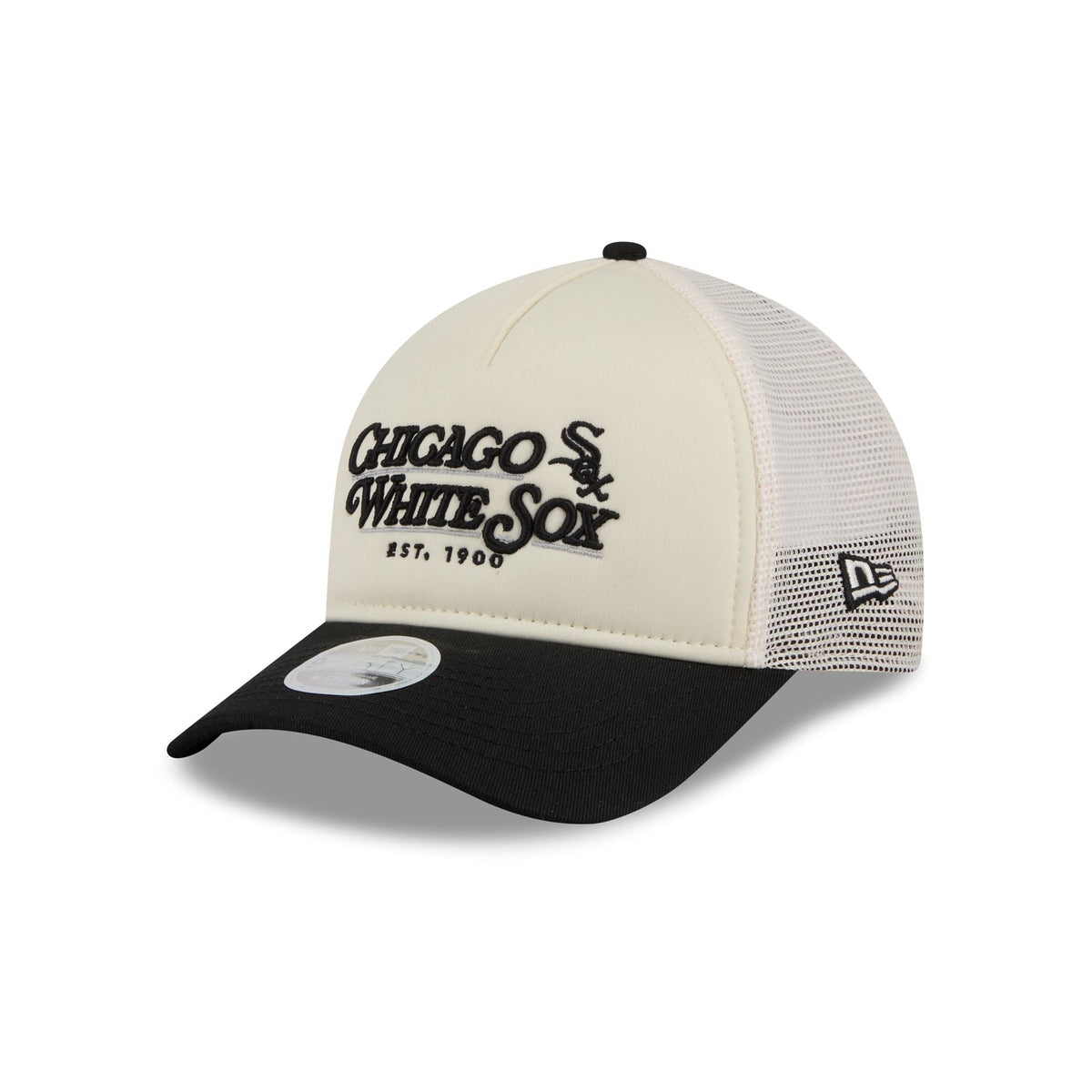 Chicago White Sox Retro Chrome Women's White 9FORTY M-Crown A-Frame Trucker Hat