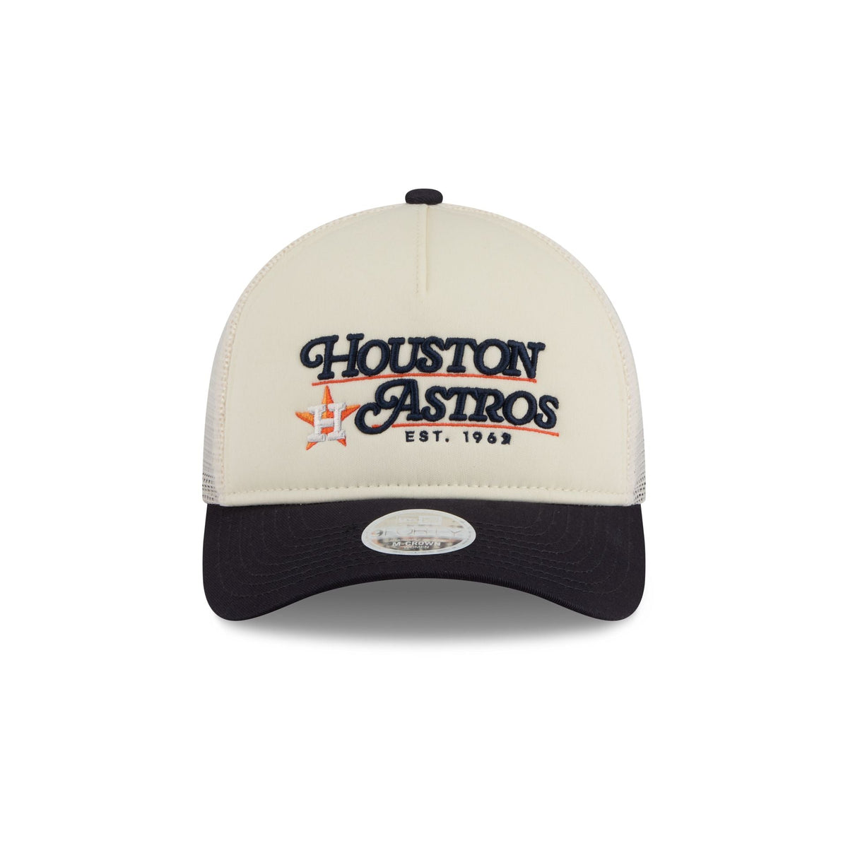 Houston Astros Retro Chrome Women's White 9FORTY M-Crown A-Frame Trucker Hat