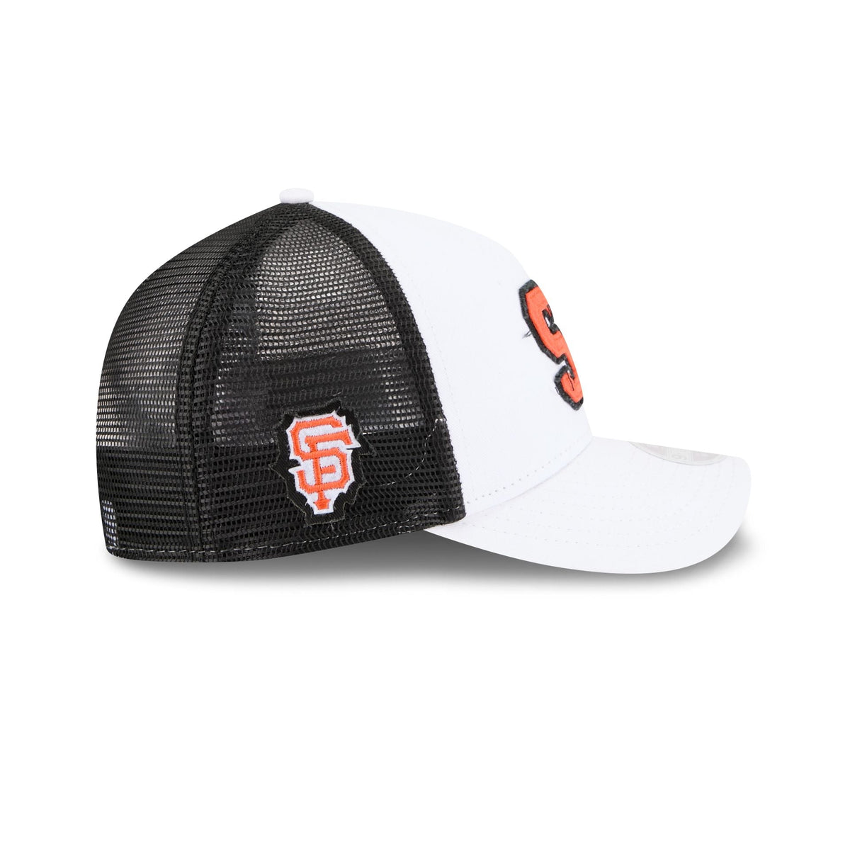 San Francisco Giants Optic White Felt Logo Women's 9FORTY M-Crown A-Frame Trucker Hat