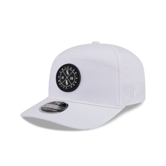 Chicago White Sox Circle Logo White Split Panel 9SEVENTY Stretch-Snap Hat
