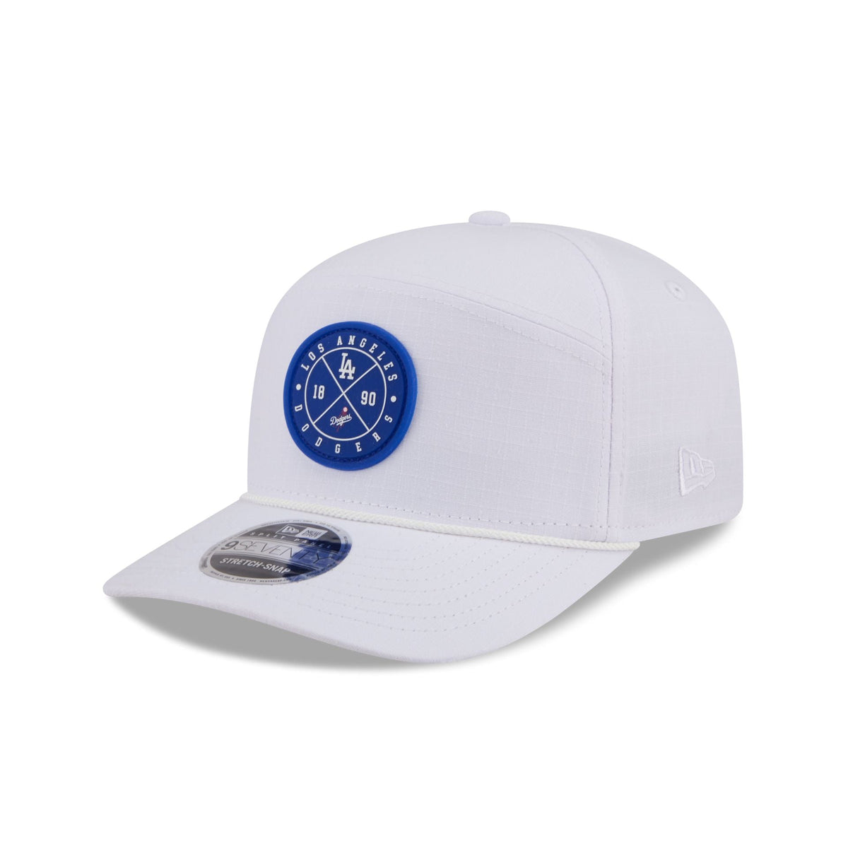 Los Angeles Dodgers Circle Logo White Split Panel 9SEVENTY Stretch-Snap Hat