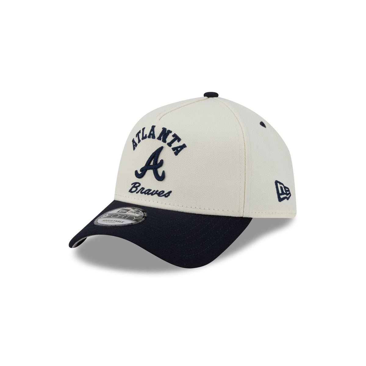 Atlanta Braves Chrome White Arched 9FORTY A-Frame Snapback Hat