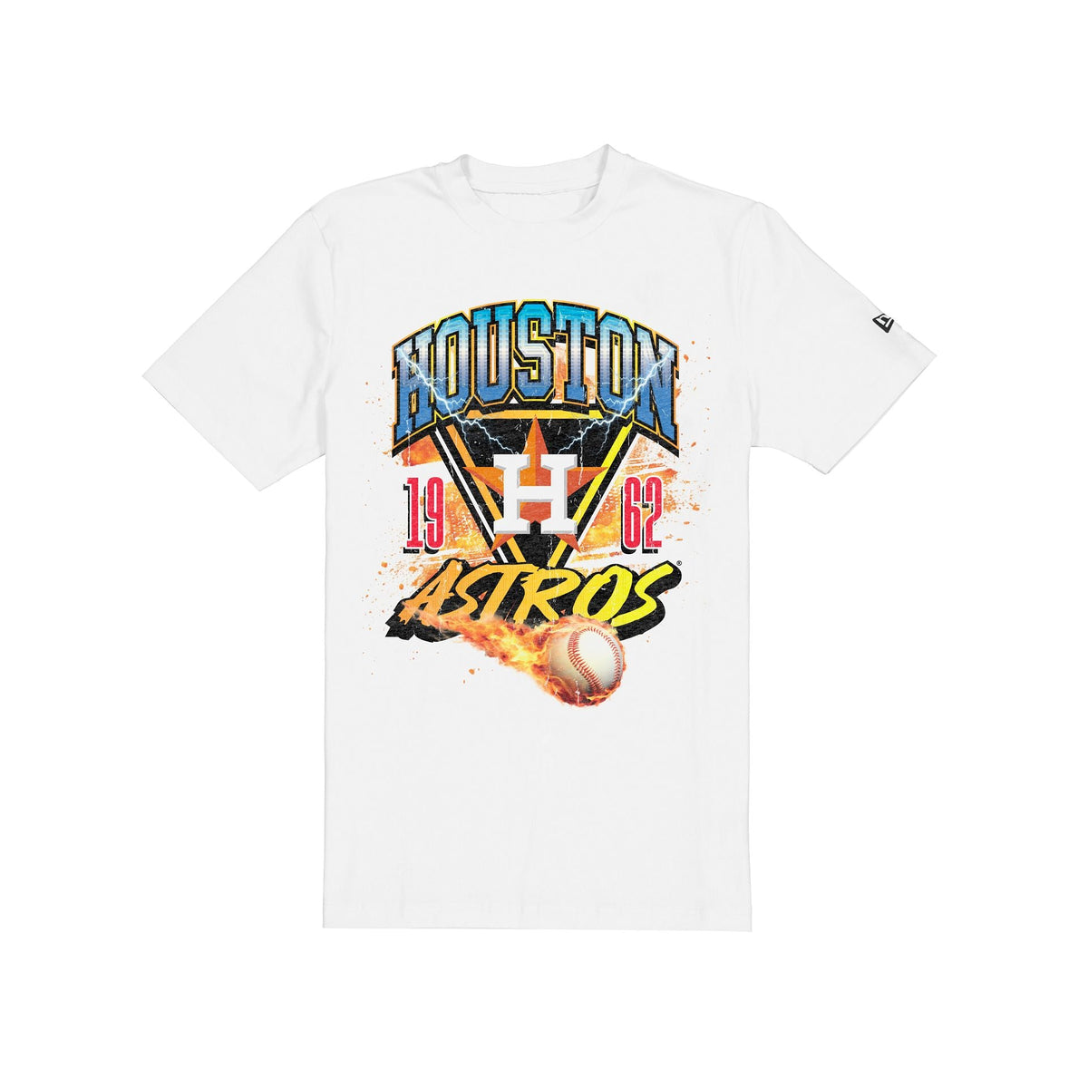 Houston Astros Lifestyle Graphics Fireball White T-Shirt