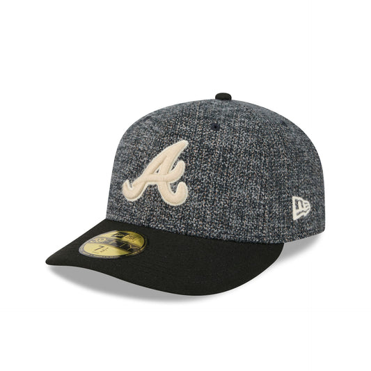 Atlanta Braves Three Looms Tweedy Cotton Black 59FIFTY Fitted Hat