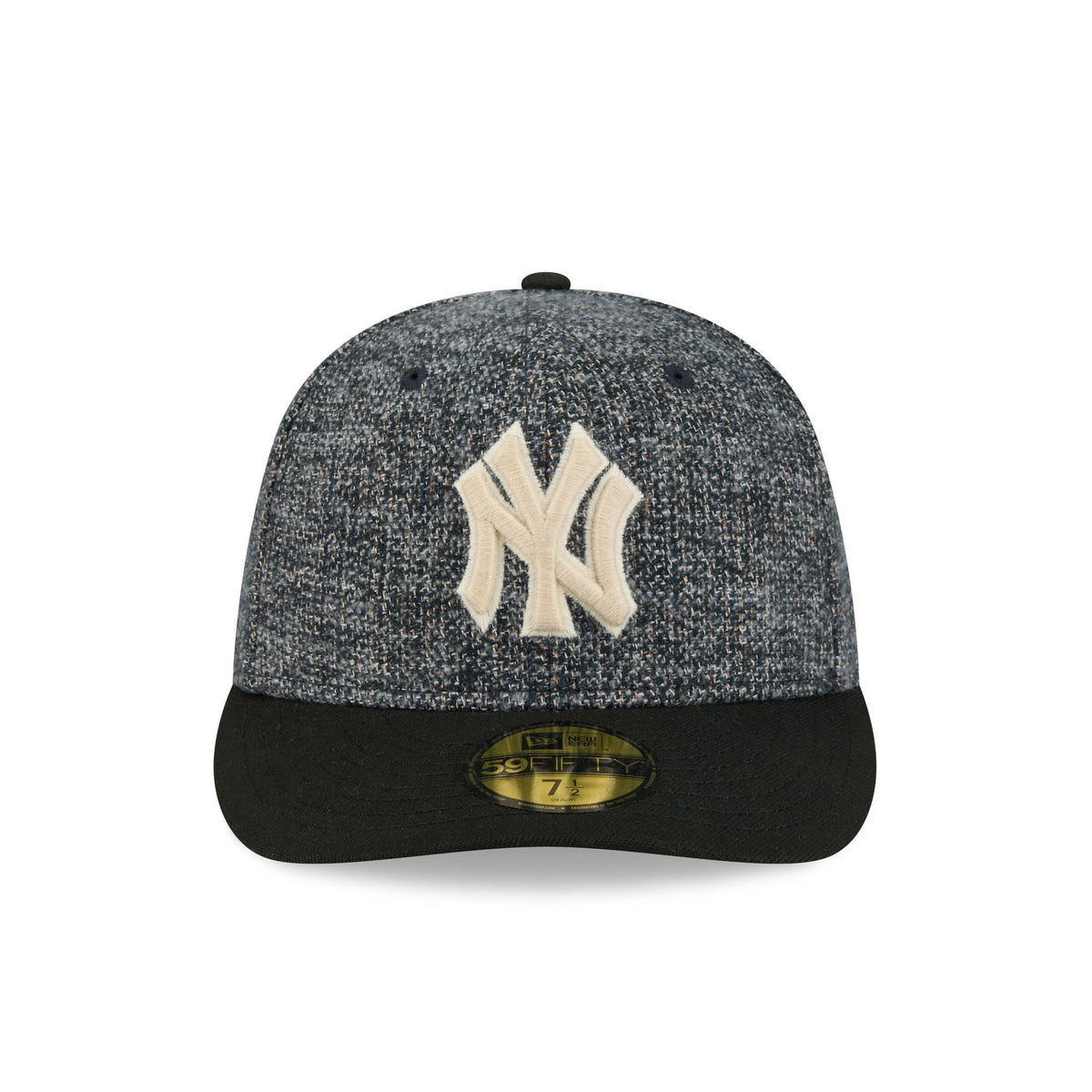 New York Yankees Three Looms Tweedy Cotton Black 59FIFTY Fitted Hat