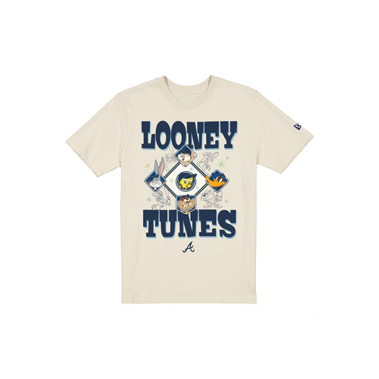 Atlanta Braves Looney Tunes Diamond Chrome White T-Shirt