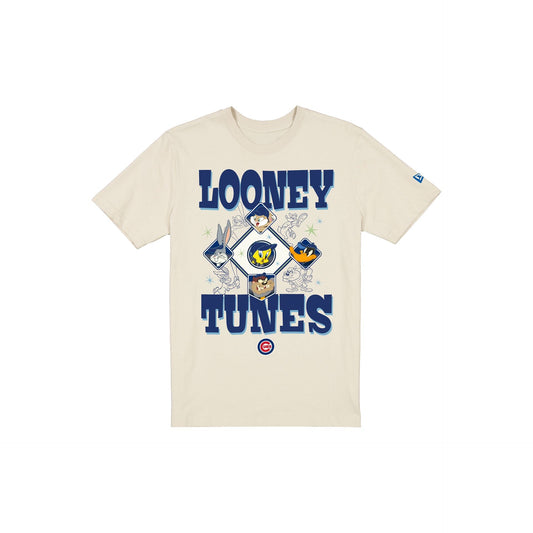 Chicago Cubs Looney Tunes Diamond Chrome White T-Shirt