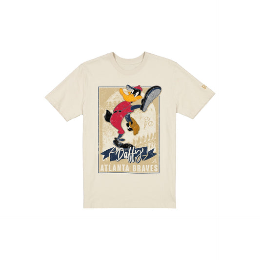 Atlanta Braves Daffy Duck Pitch Chrome White T-Shirt