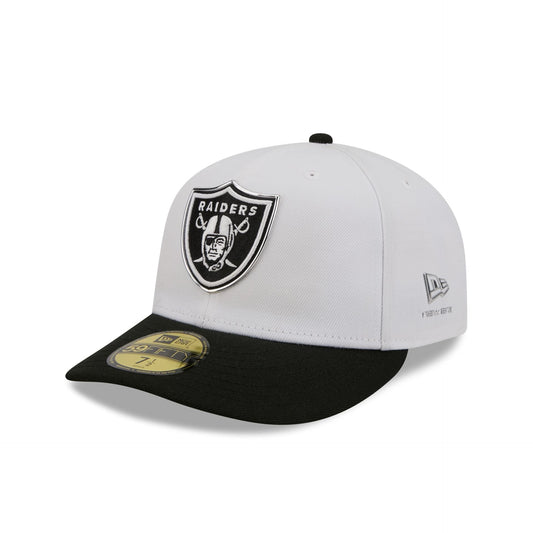 Las Vegas Raiders 2026 Draft Black and White 59FIFTY Fitted Hat