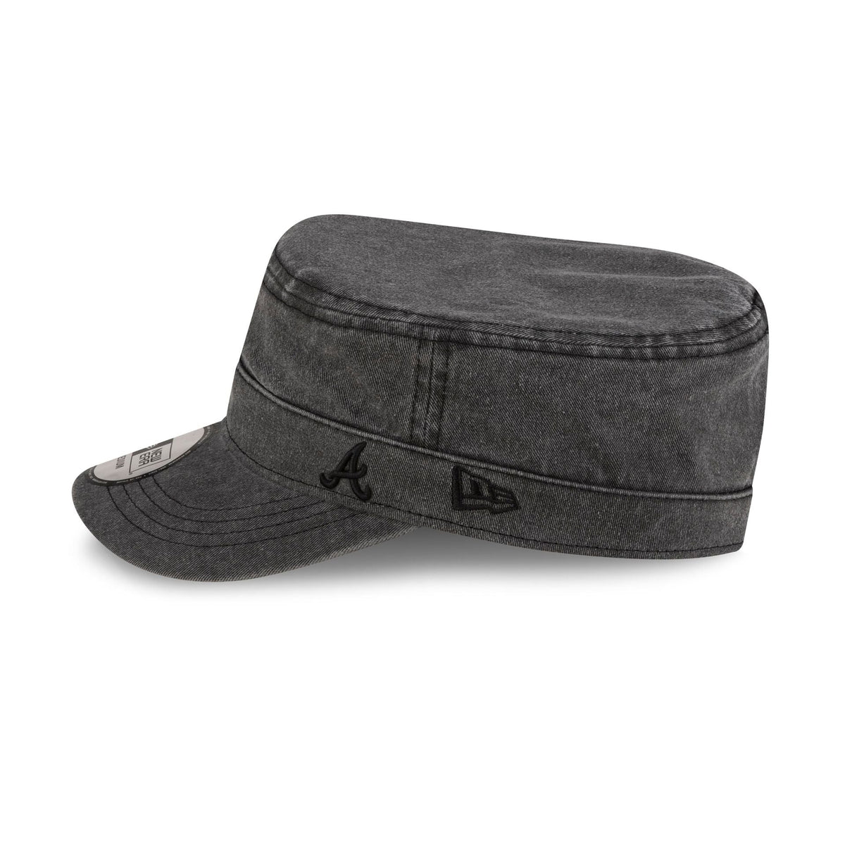 Atlanta Braves Pigment Dye Black Military Cap